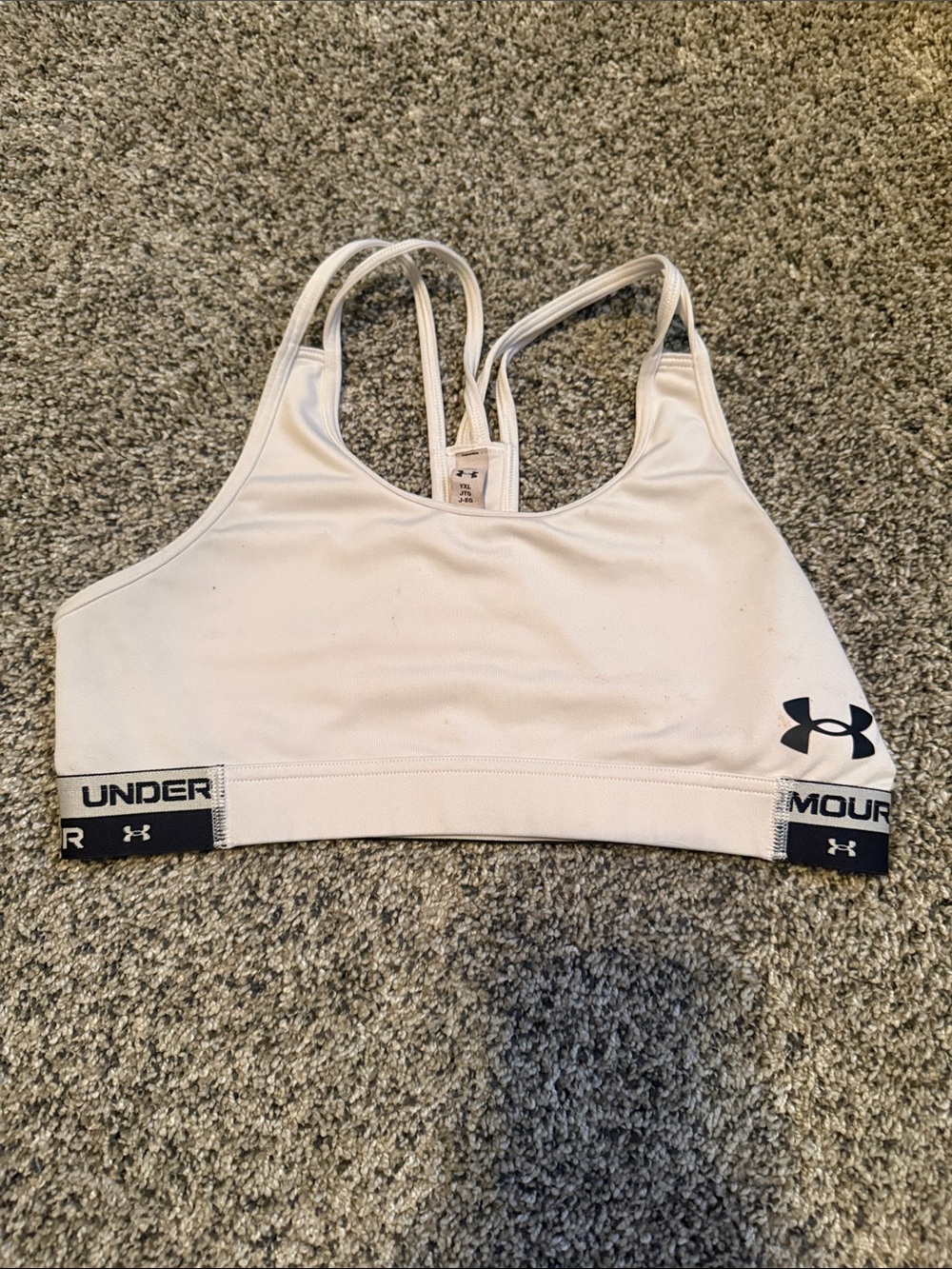 Under Armour White Women's Swim Bikini Top with Logo Band